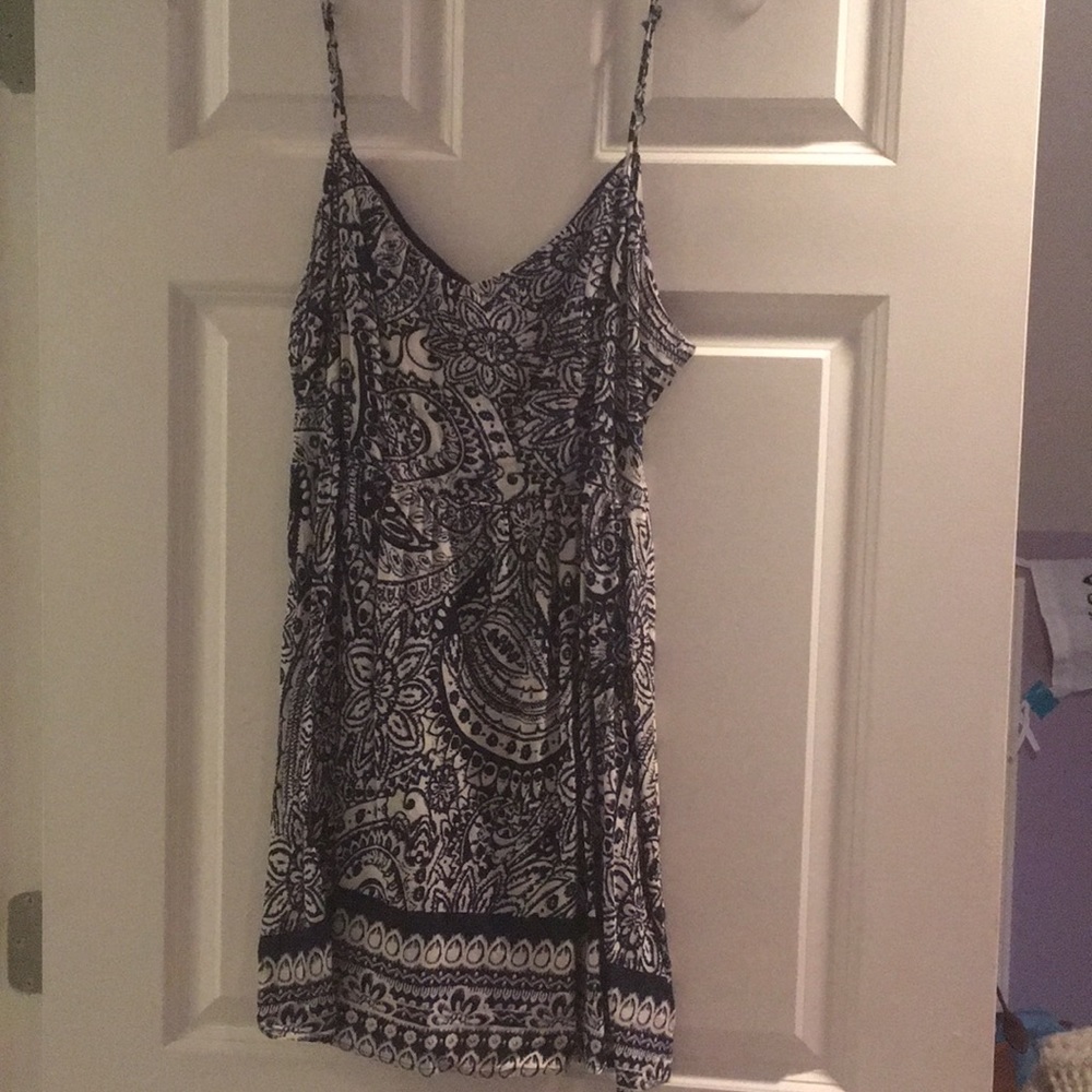 Patterned fit and flare mini dress